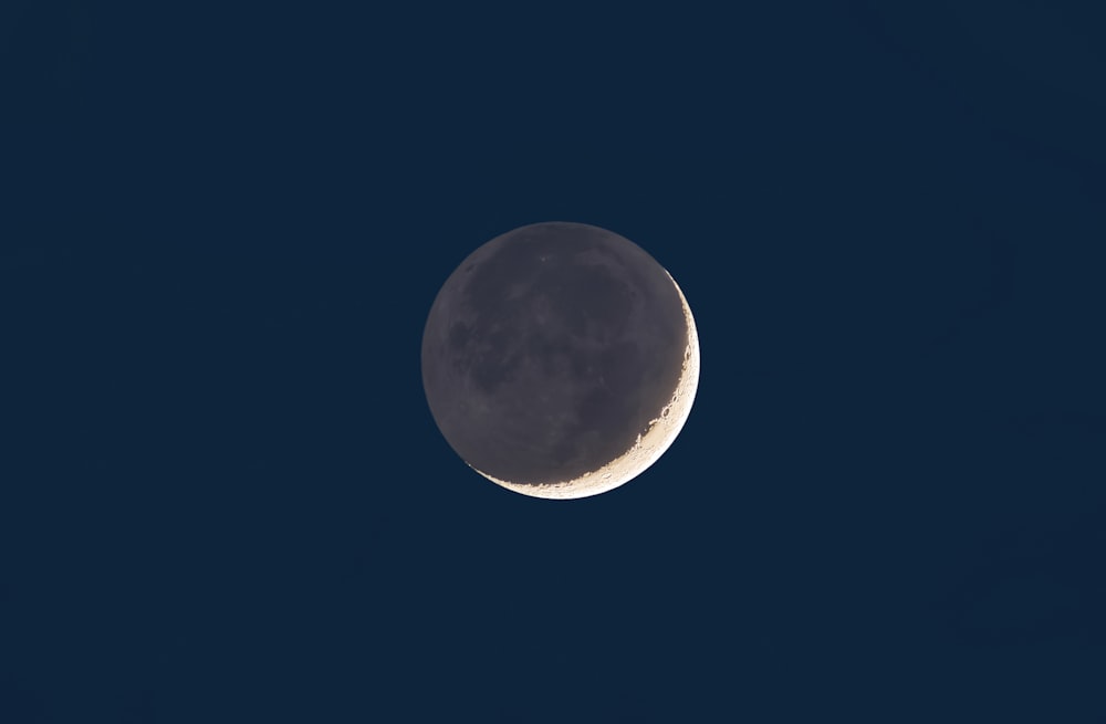 Ein Vollmond ist am dunklen Himmel zu sehen