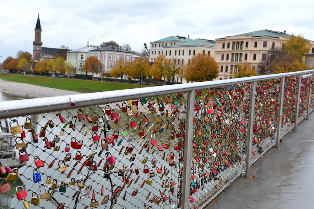 a bridge with a bunch of padlocks attached to it