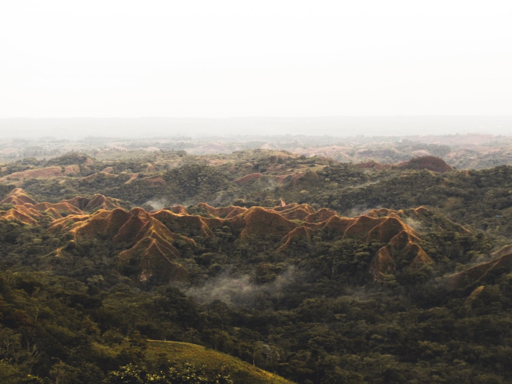 a view of a mountain range from a high point of view