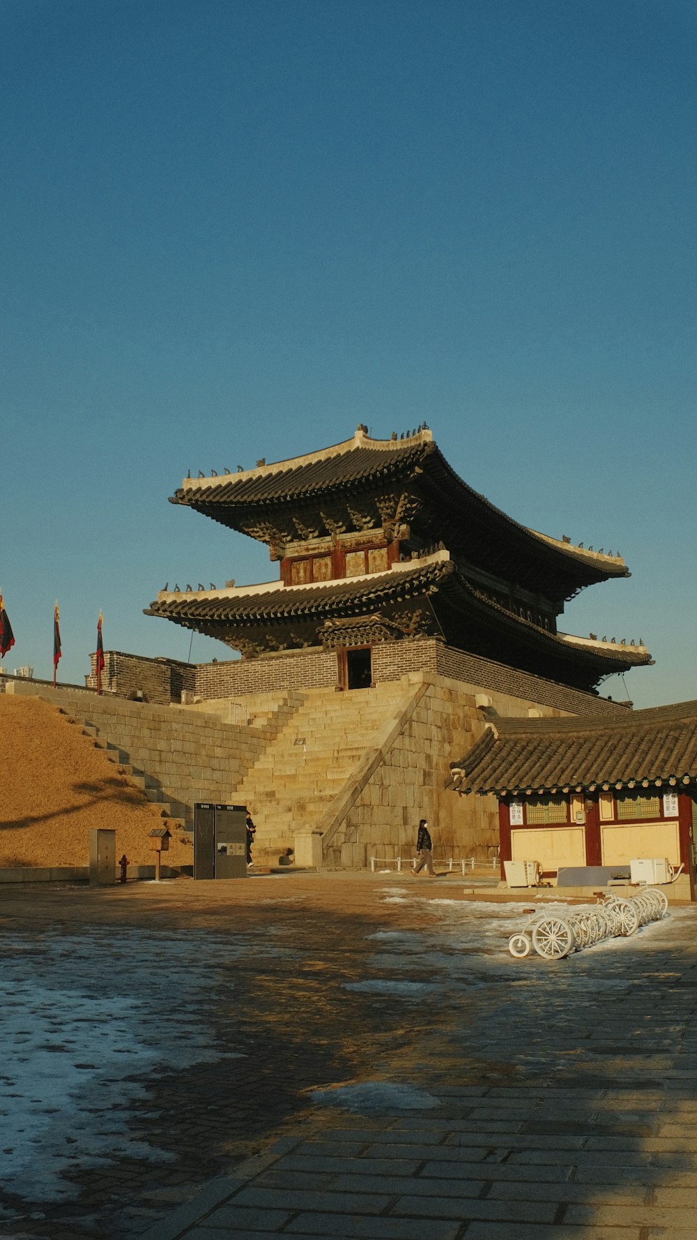 a large building with a lot of stairs in front of it