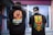Two individuals are standing with their backs facing the camera, wearing black hoodies with bold, colorful graphics on the back. One hoodie features a portrait of a man surrounded by vibrant colors and the words 'PF Love'. The other hoodie displays a graphic of a face partially covered by a large cannabis leaf and the text 'Steven Loco'. Both individuals wear black caps turned backward.
