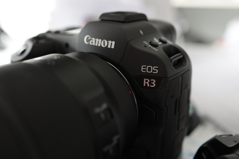 a close up of a camera on a table