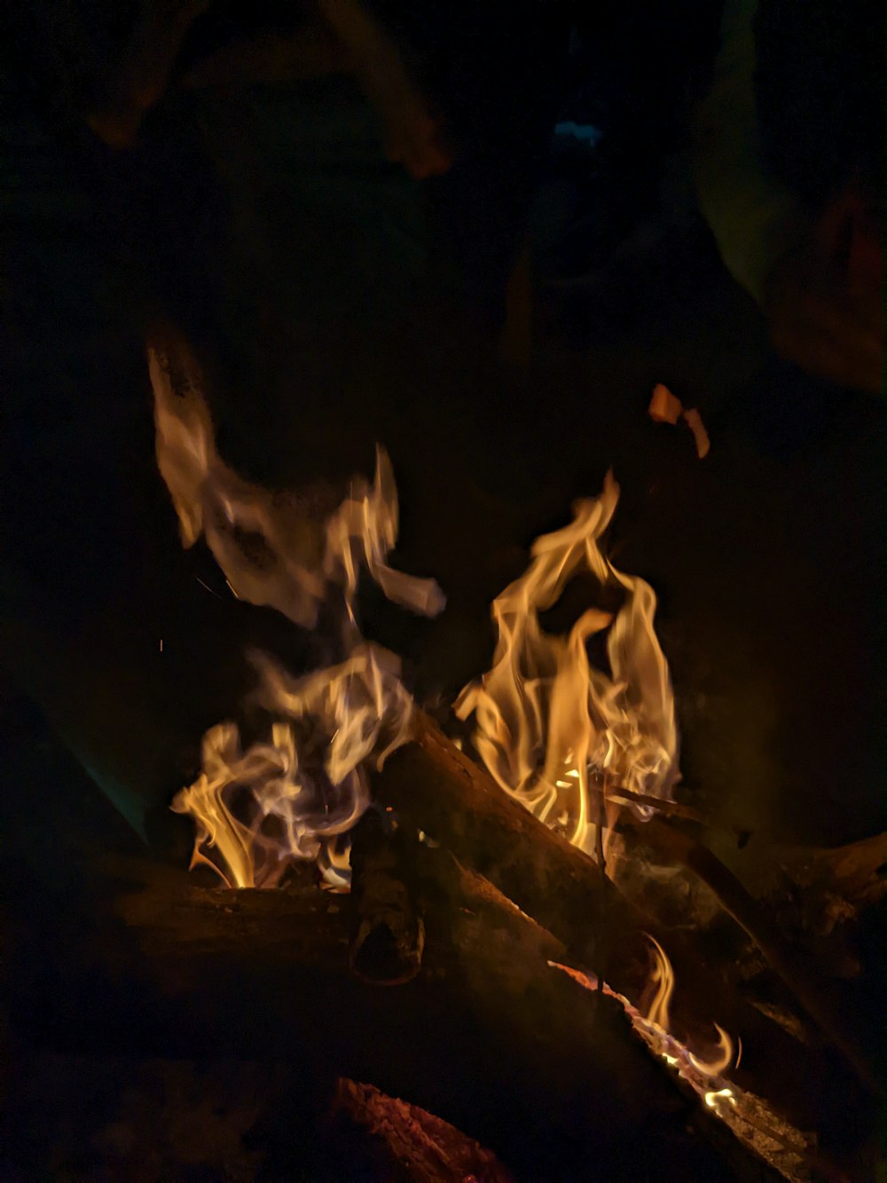 a close up of a fire with flames coming out of it