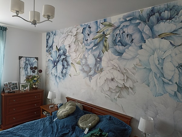 Benjamin Moore Color of the Year 2024 Bedroom with floral mural - Gear Den
