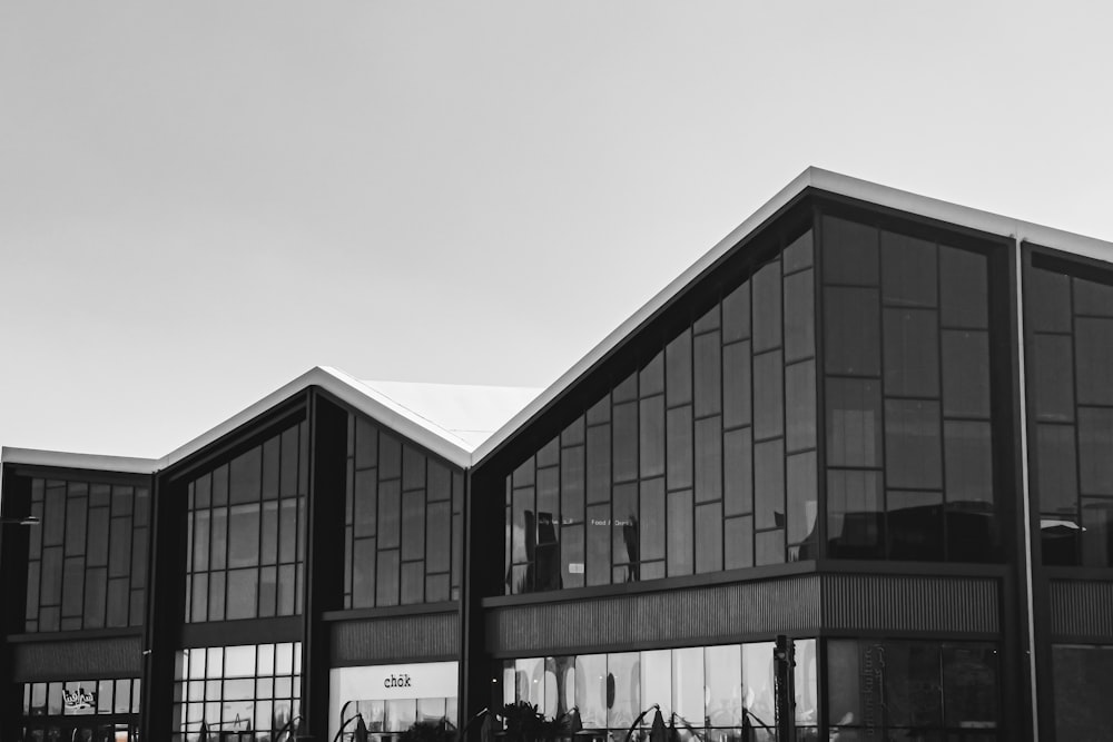 a black and white photo of a building