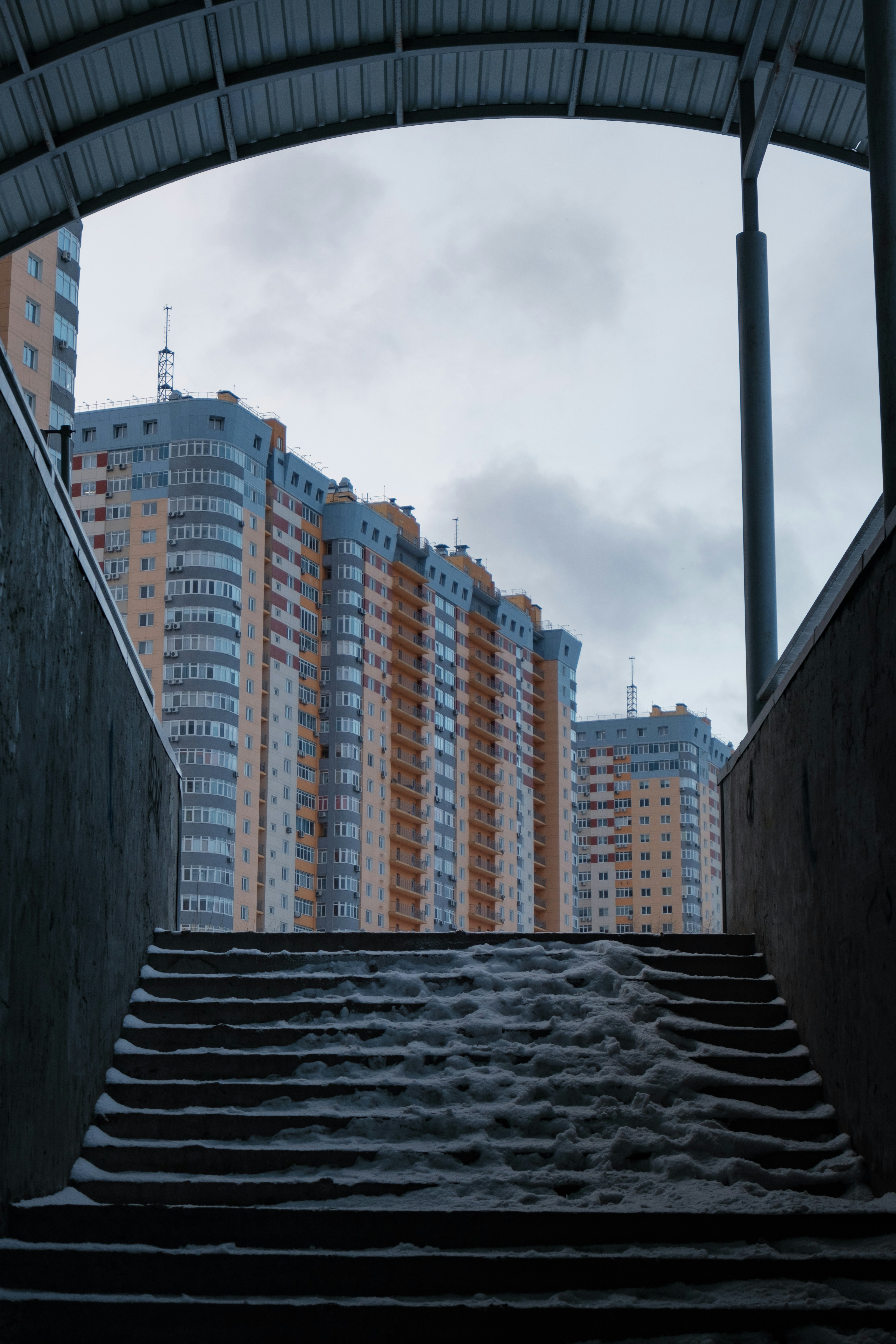 a set of stairs leading up to a building