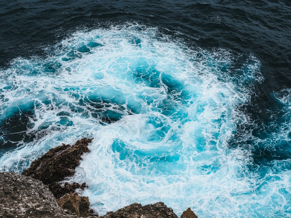 a view of a body of water from above