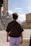 a man walking up a flight of stairs