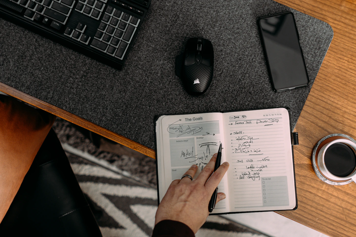 Open notebook with planning notes, representing a sober living application and recovery housing questions checklist