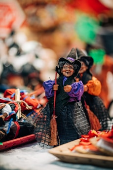 a couple of dolls that are on a table