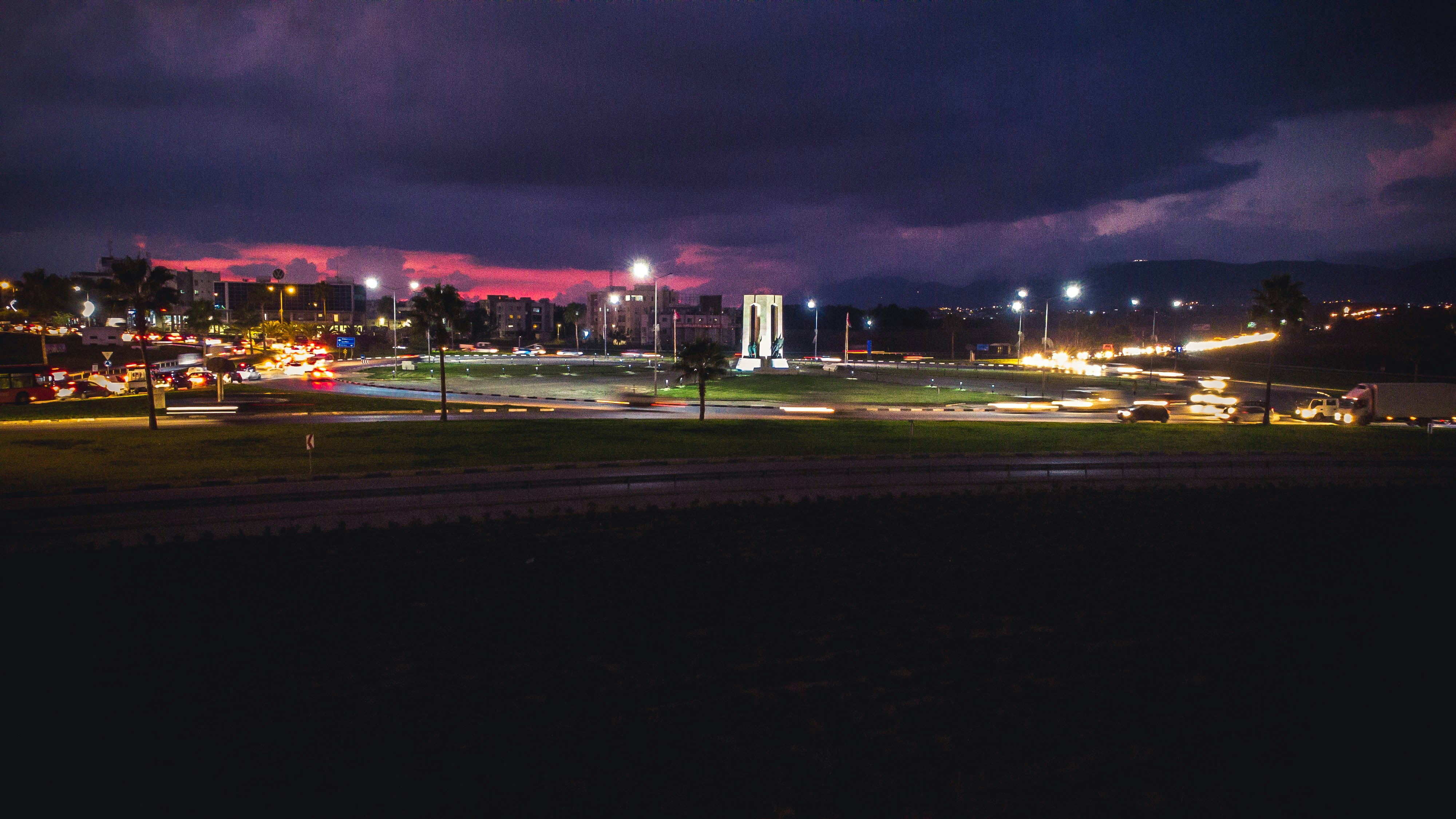 a city at night with a lot of lights