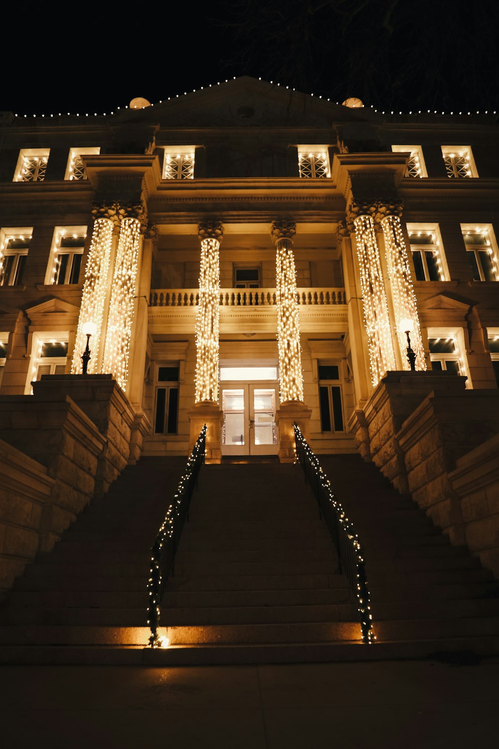 a large building with a lot of lights on it