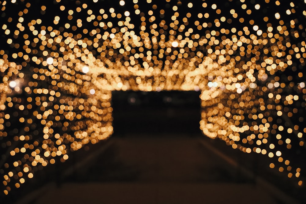 a tunnel of lights in the dark