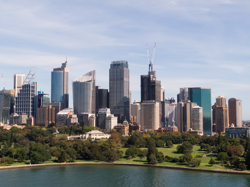 a view of a city from across a lake