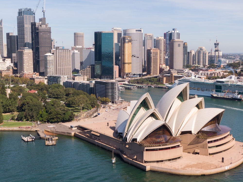 an aerial view of the sydney opera house