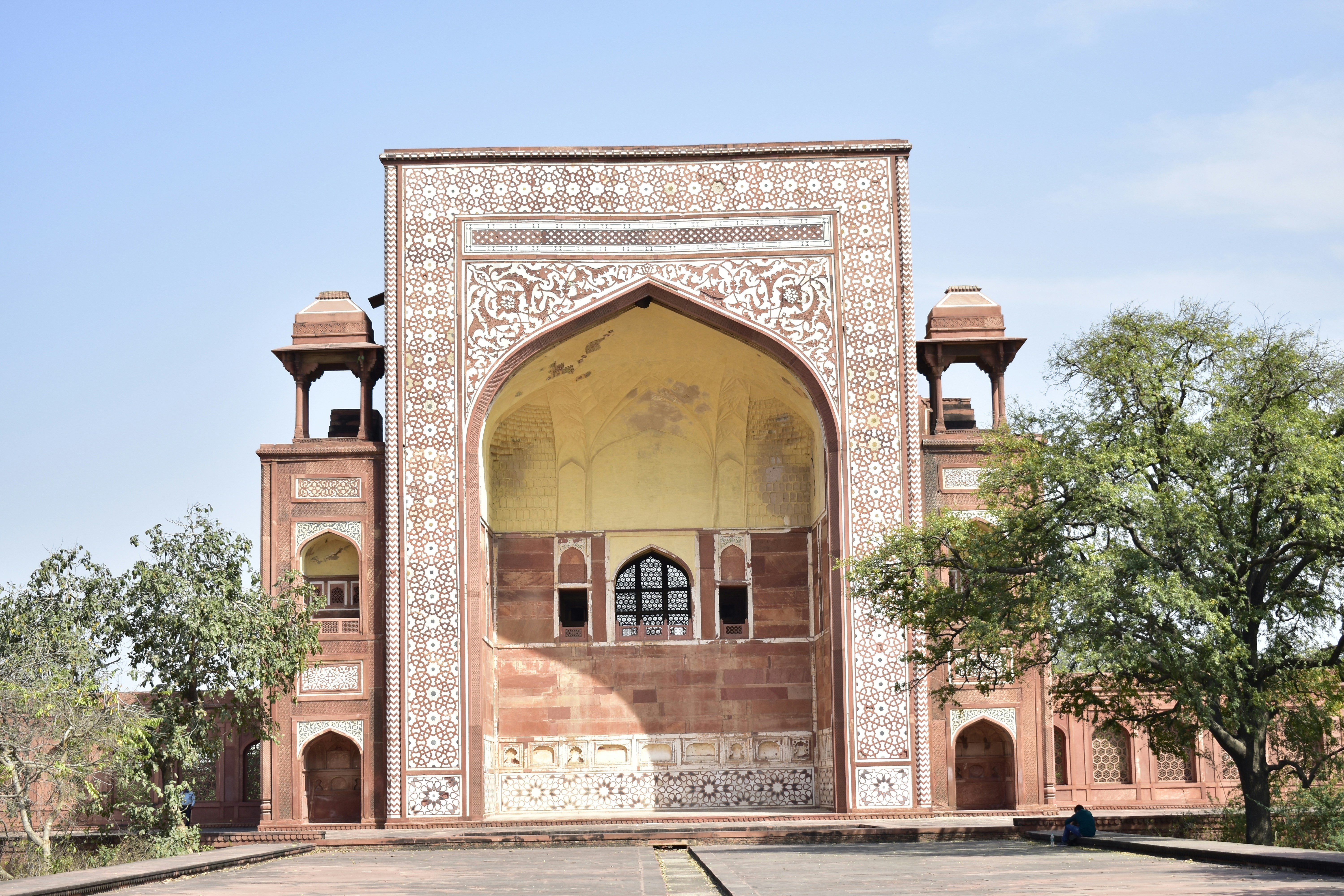 a large building with a clock on the side of it