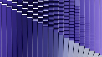a row of purple and silver bars with a white background