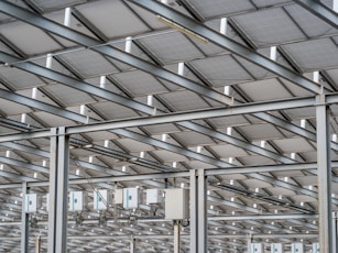 a large metal structure with lots of windows
