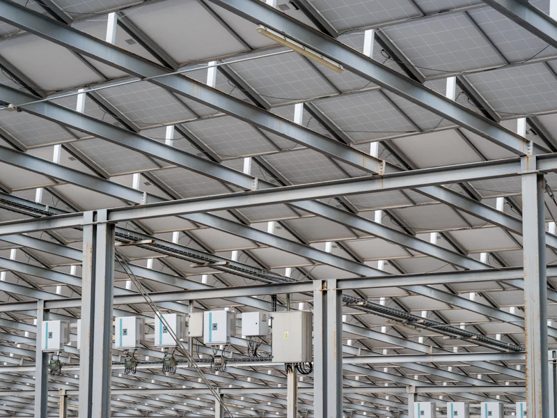 Industrial rooftop solar installation on a factory building