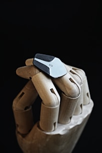 a close up of an object made out of wood