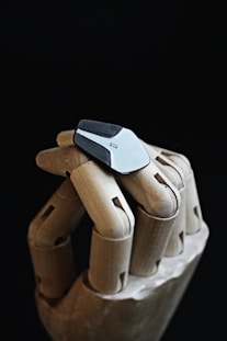 a close up of an object made out of wood