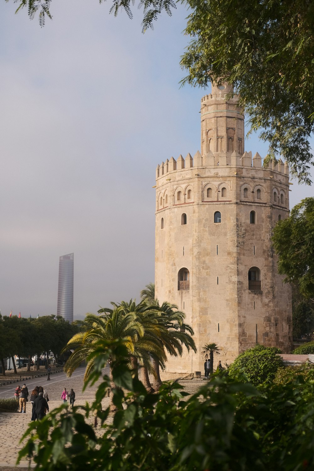 a tall tower with a clock on the top of it