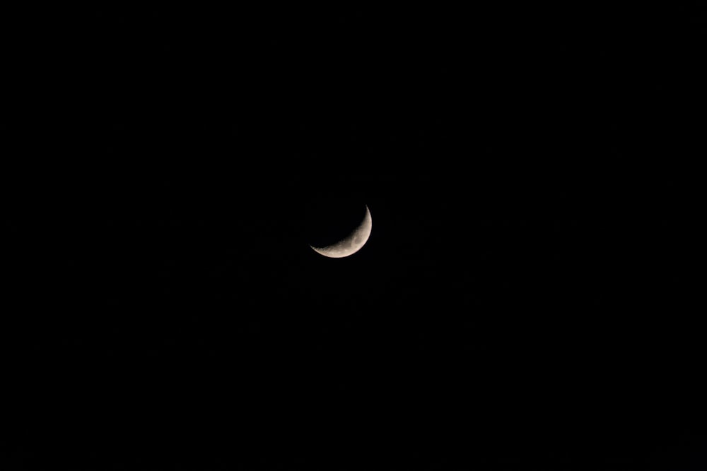 La luna è vista nel cielo scuro