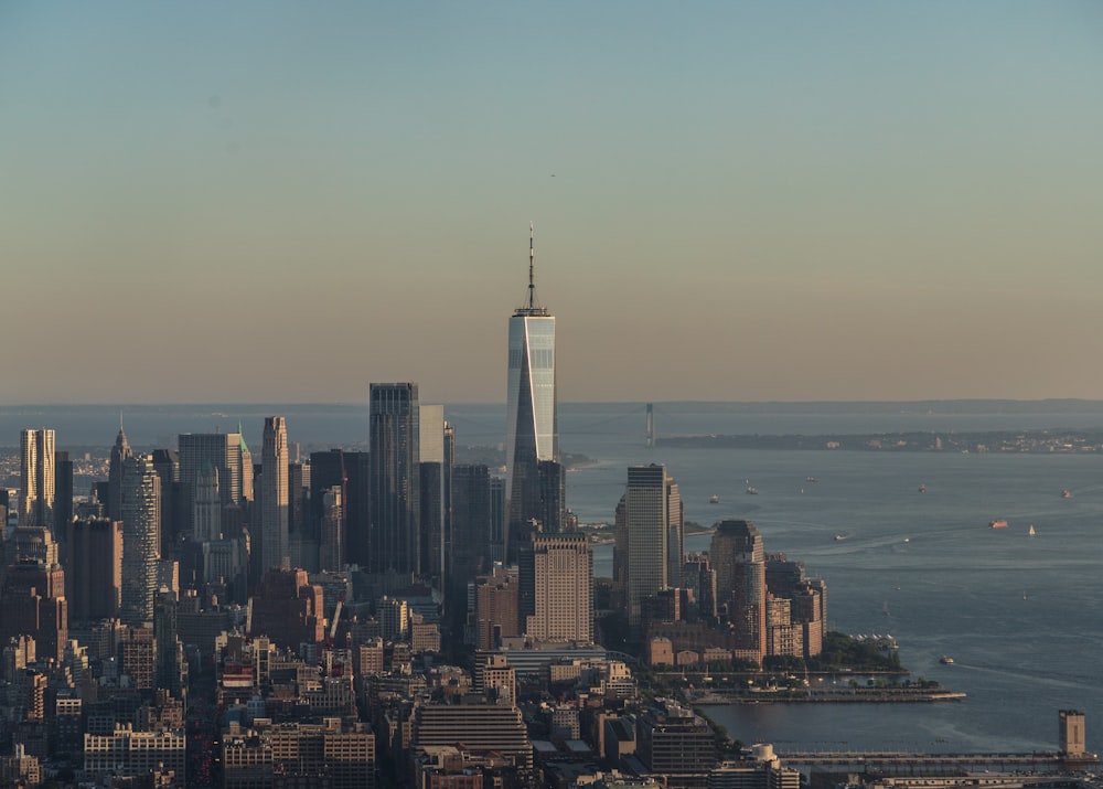 a view of a large city with tall buildings