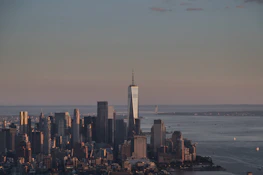 A calm, neutral-toned city skyline at dawn, symbolizing strategic oversight.