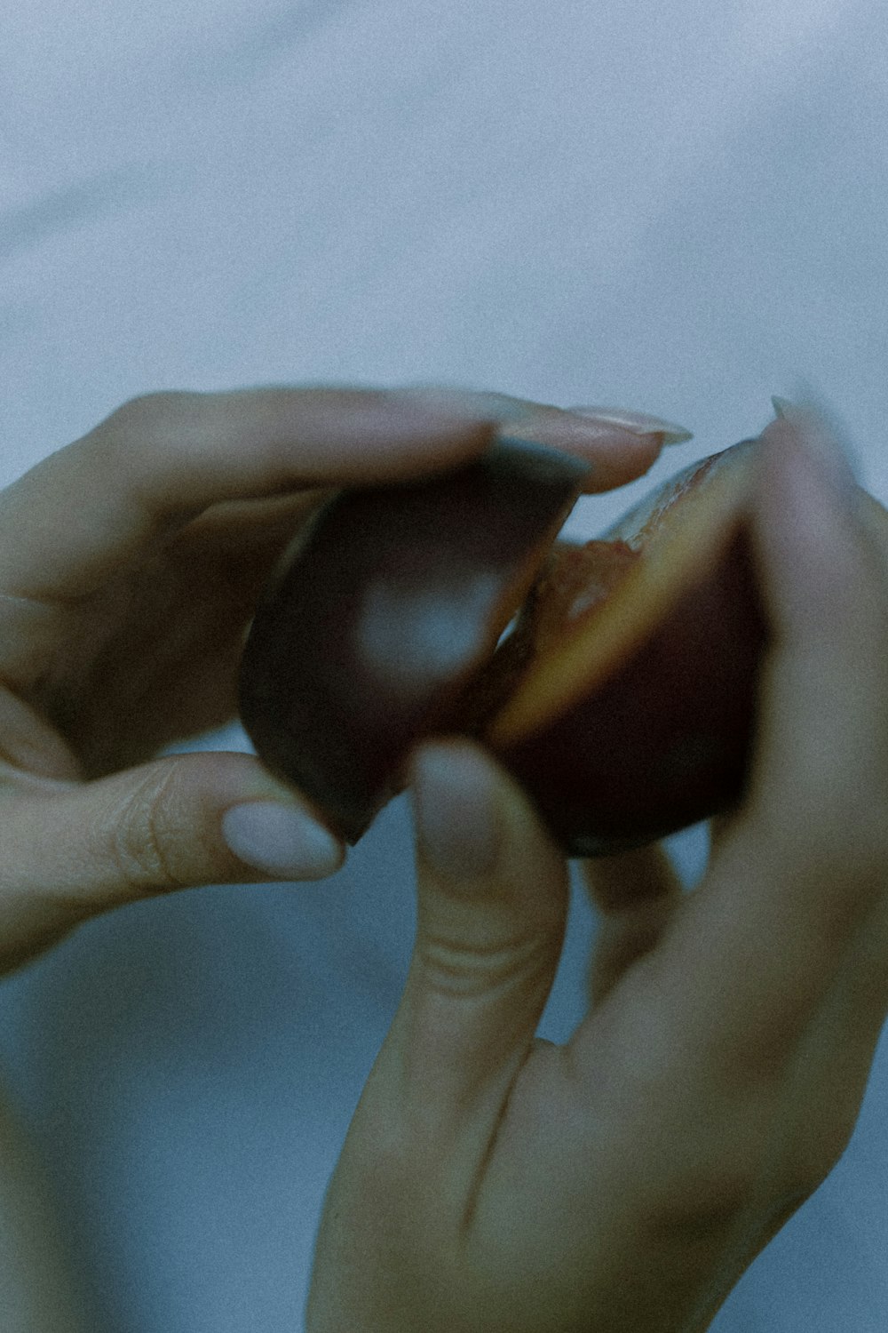 a person holding an apple with a bite taken out of it