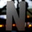 a close up of the letter n on a sign