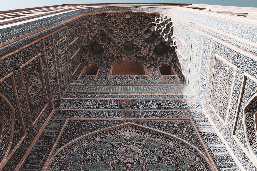 a view of the ceiling of a building