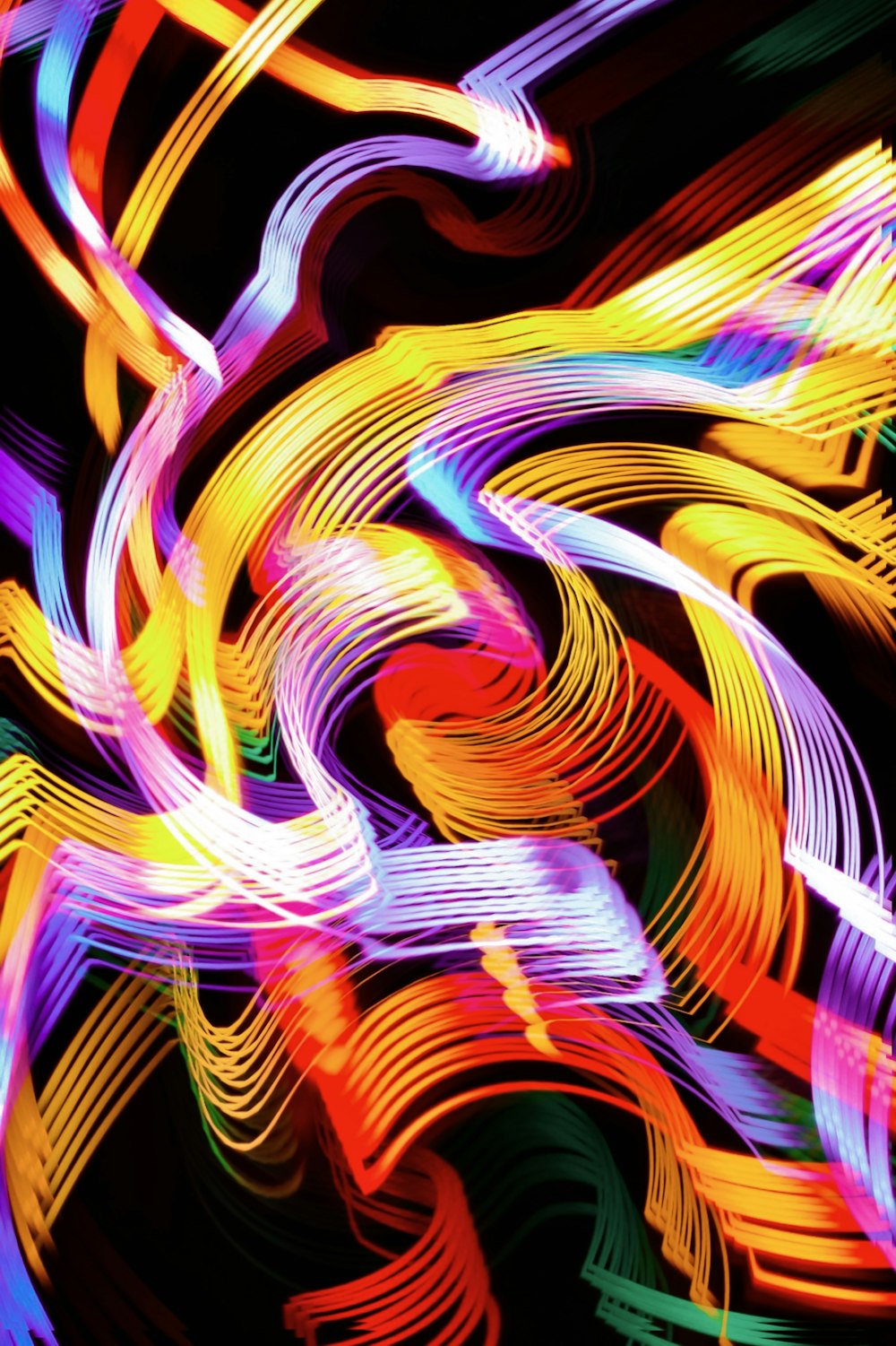 a multicolored abstract image of lines and curves
