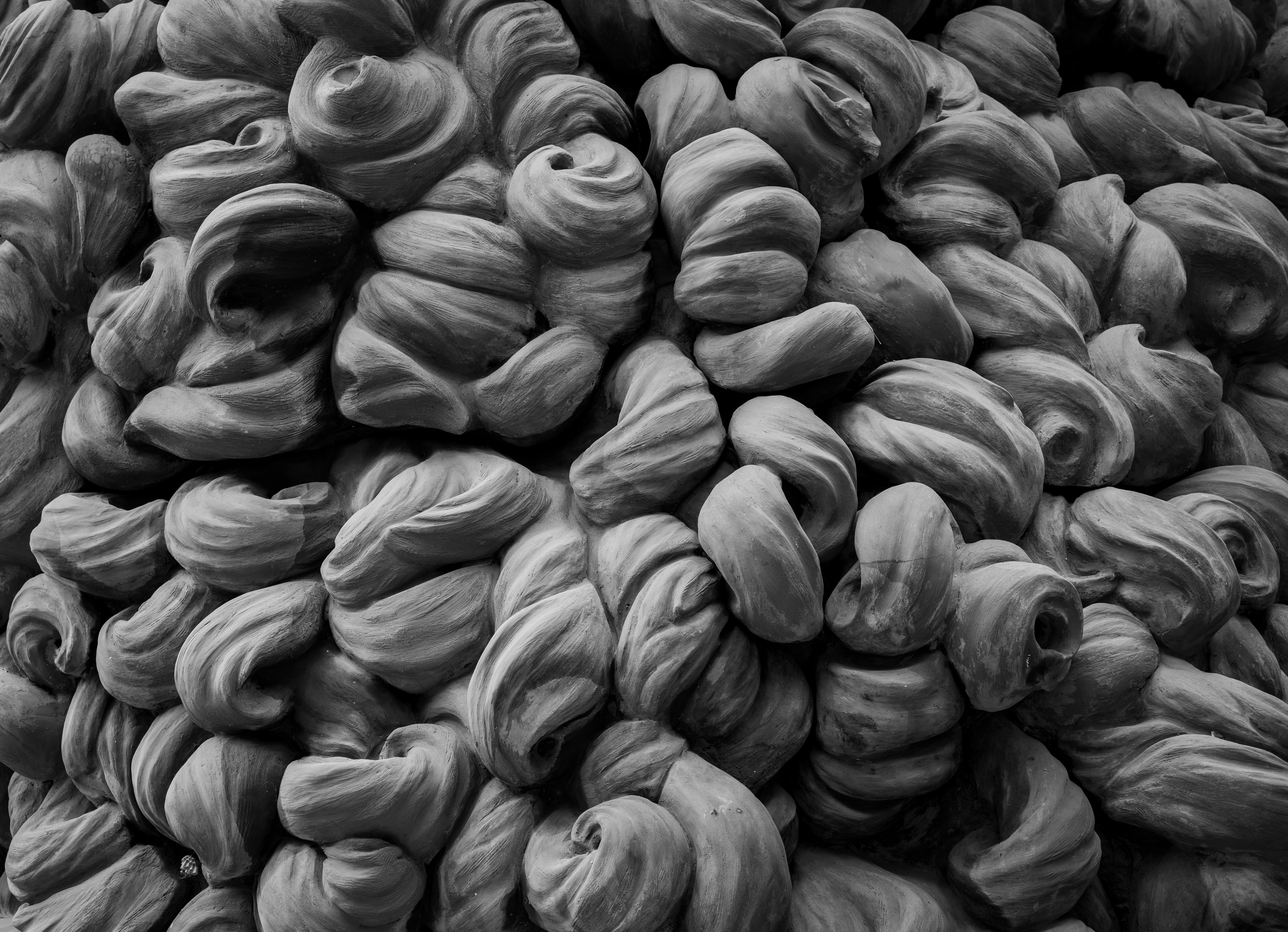 a pile of cotton balls piled on top of each other