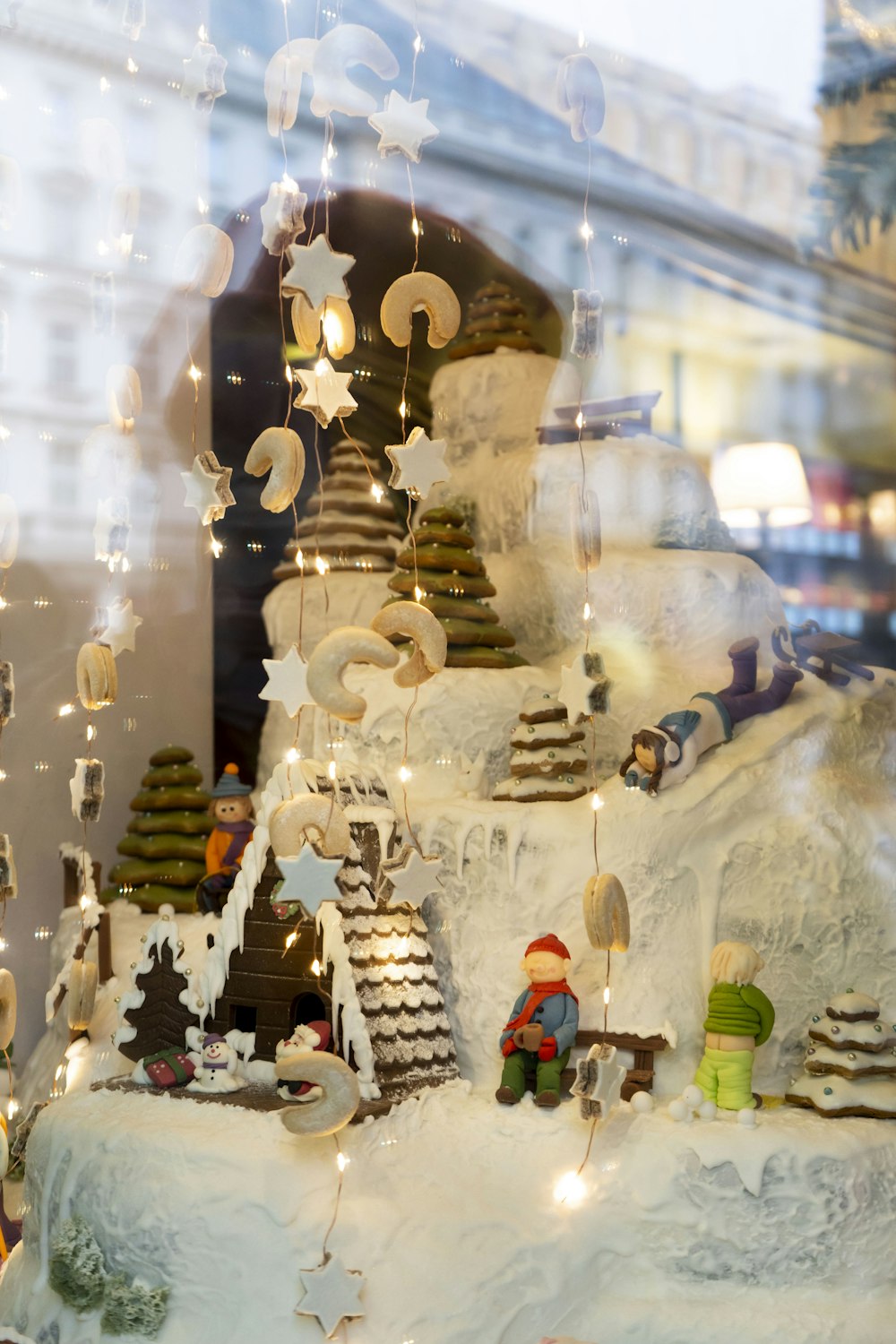 a christmas display in a store window