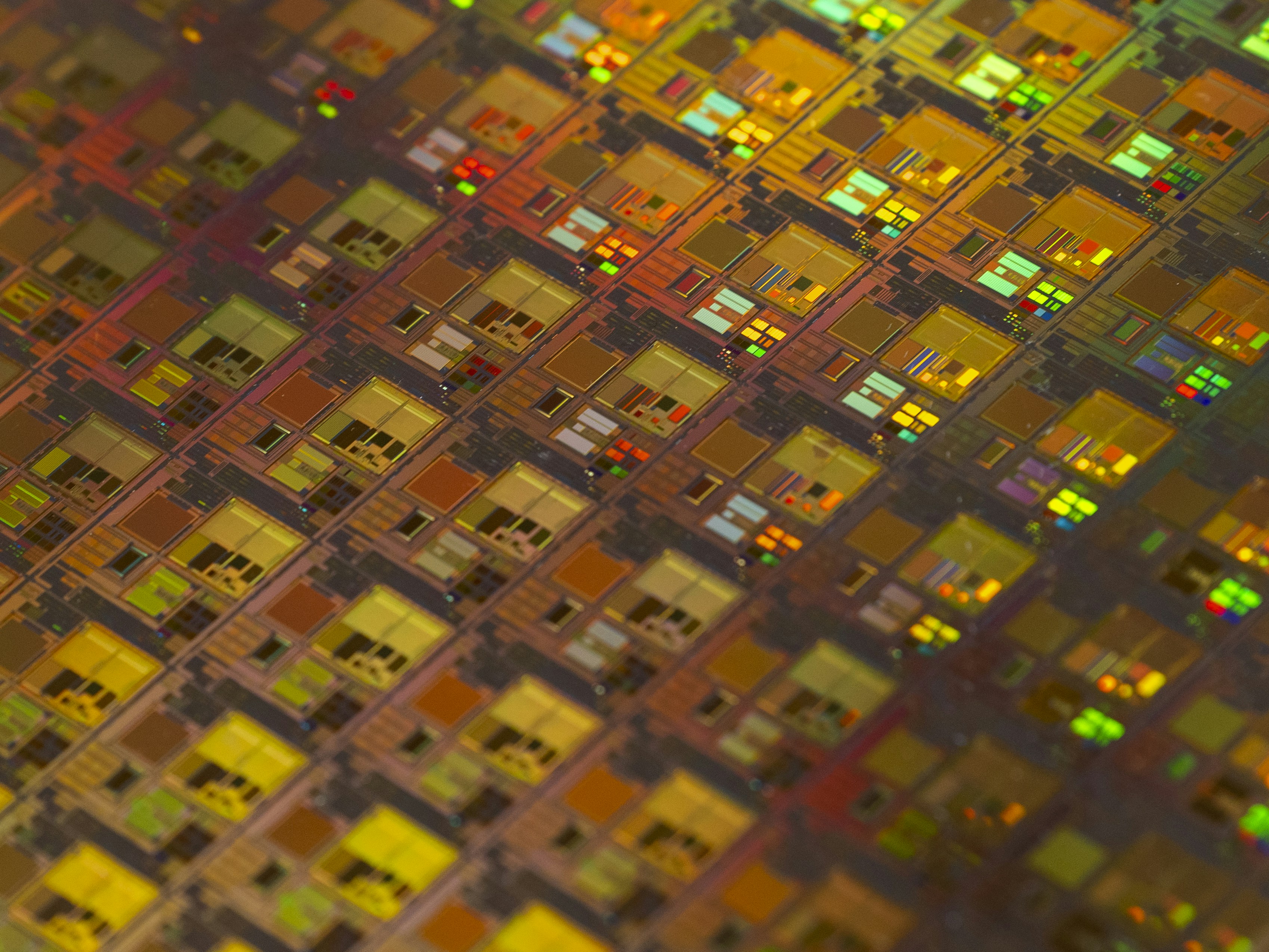 semiconductor microchip wafer macro photography