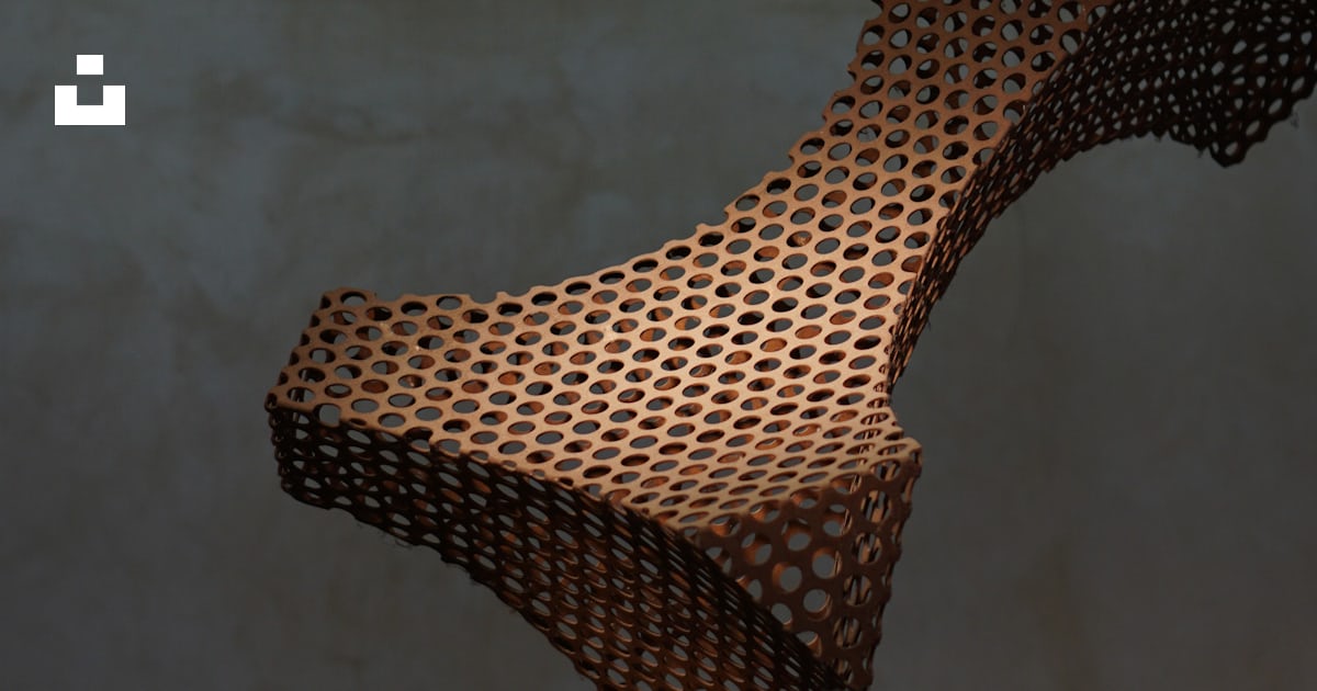 A sculpture made of metal mesh sitting on top of a table photo – Free ...