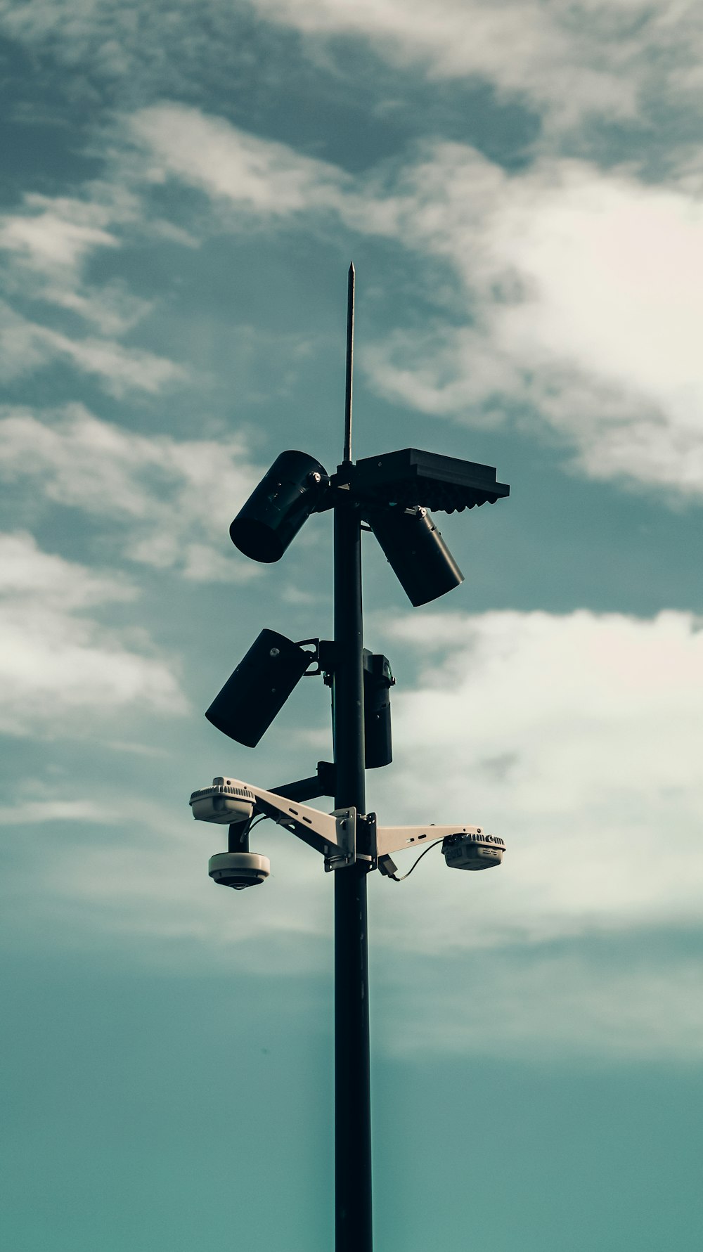 a street light with a sky background