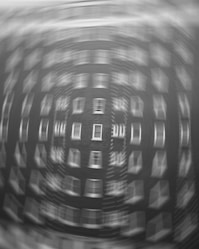 a black and white photo of a square object