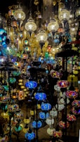 A collection of handcrafted lamps in various styles.