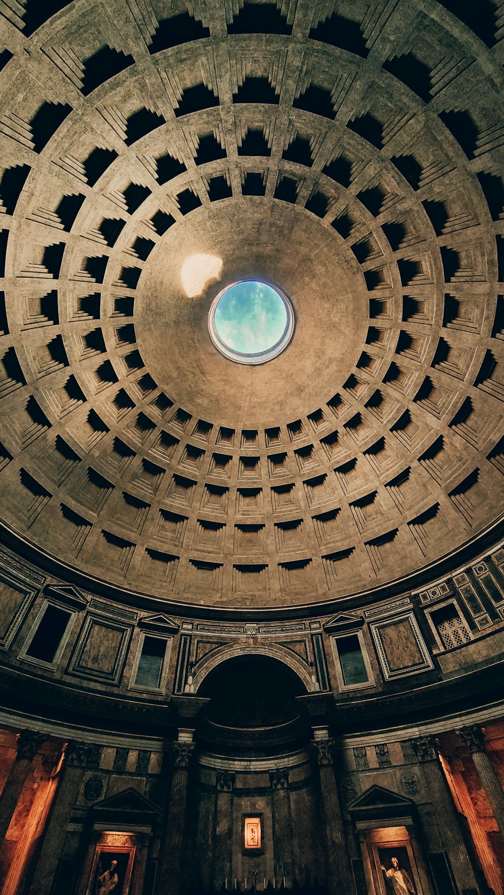 a dome with a skylight inside of it