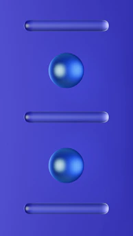 Vector icon illustrating a responsive screen layout with devices in cobalt blue and gray.