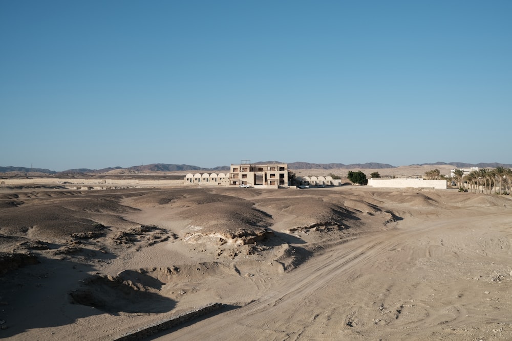 a house in the middle of a desert