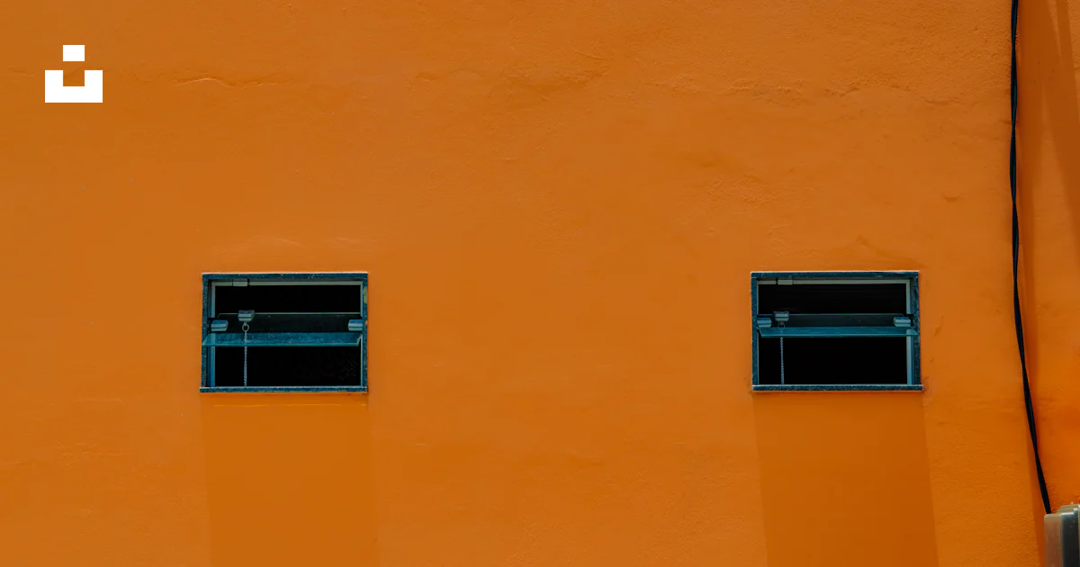 Window Sign Orange Two windows on an orange wall with a parking meter photo – Free Window ...