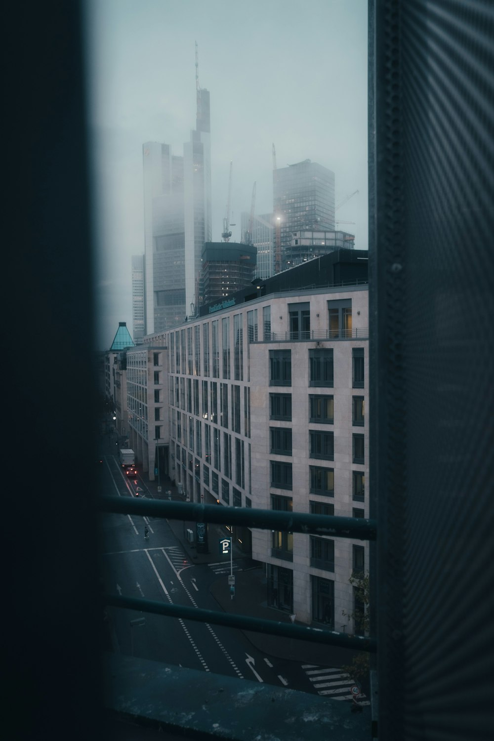 a view of a city from a window