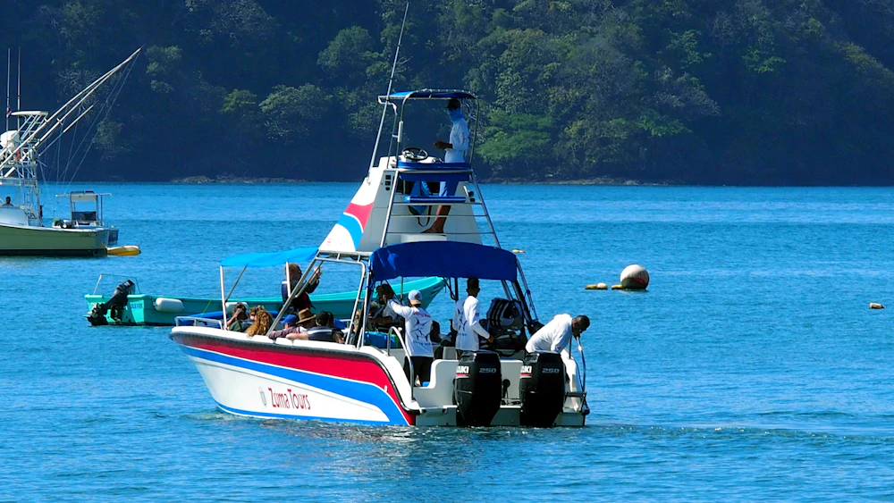 Lancha privada navegando entre la selva de Tortuguero