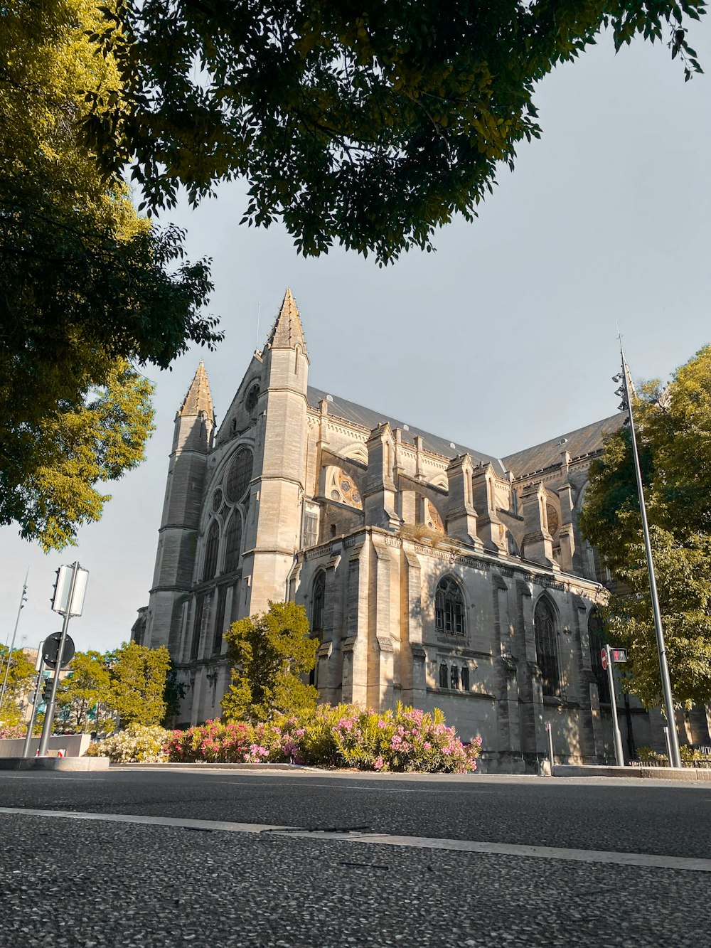 a large cathedral with a steeple on a sunny day