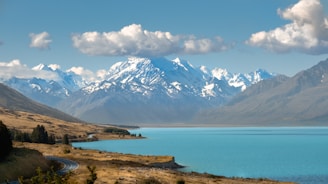 a large body of water surrounded by mountains