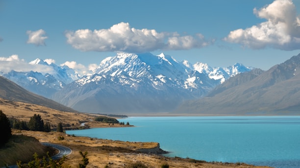 a large body of water surrounded by mountains