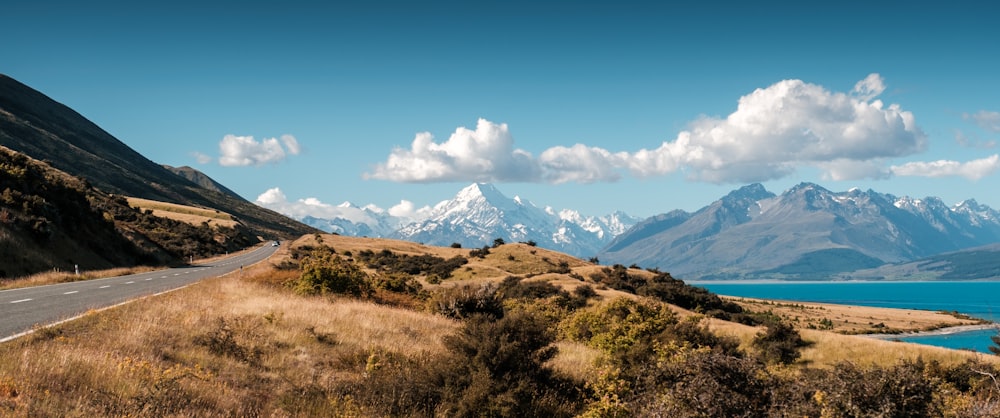 a scenic view of the mountains and the ocean